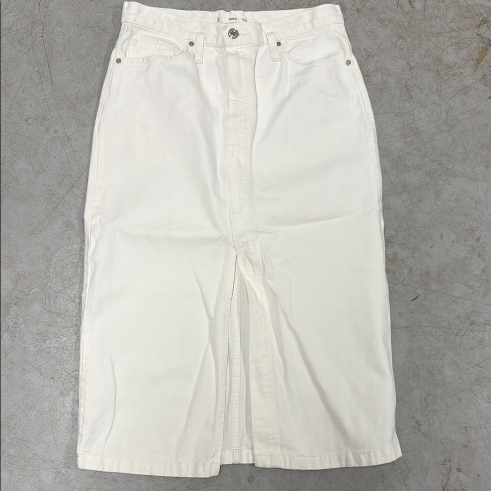 MANGO White Denim Skirt - Midi Skirt - BRAND NEW - NWOT - Size Medium